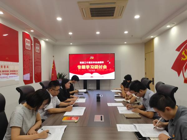 安博电子官方网站党支部召开党的二十届三中全会精神专题学习会